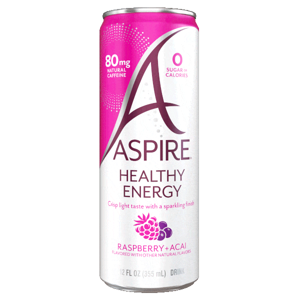 Image of a can of Raspberry and Acai flavor Aspire Drink
